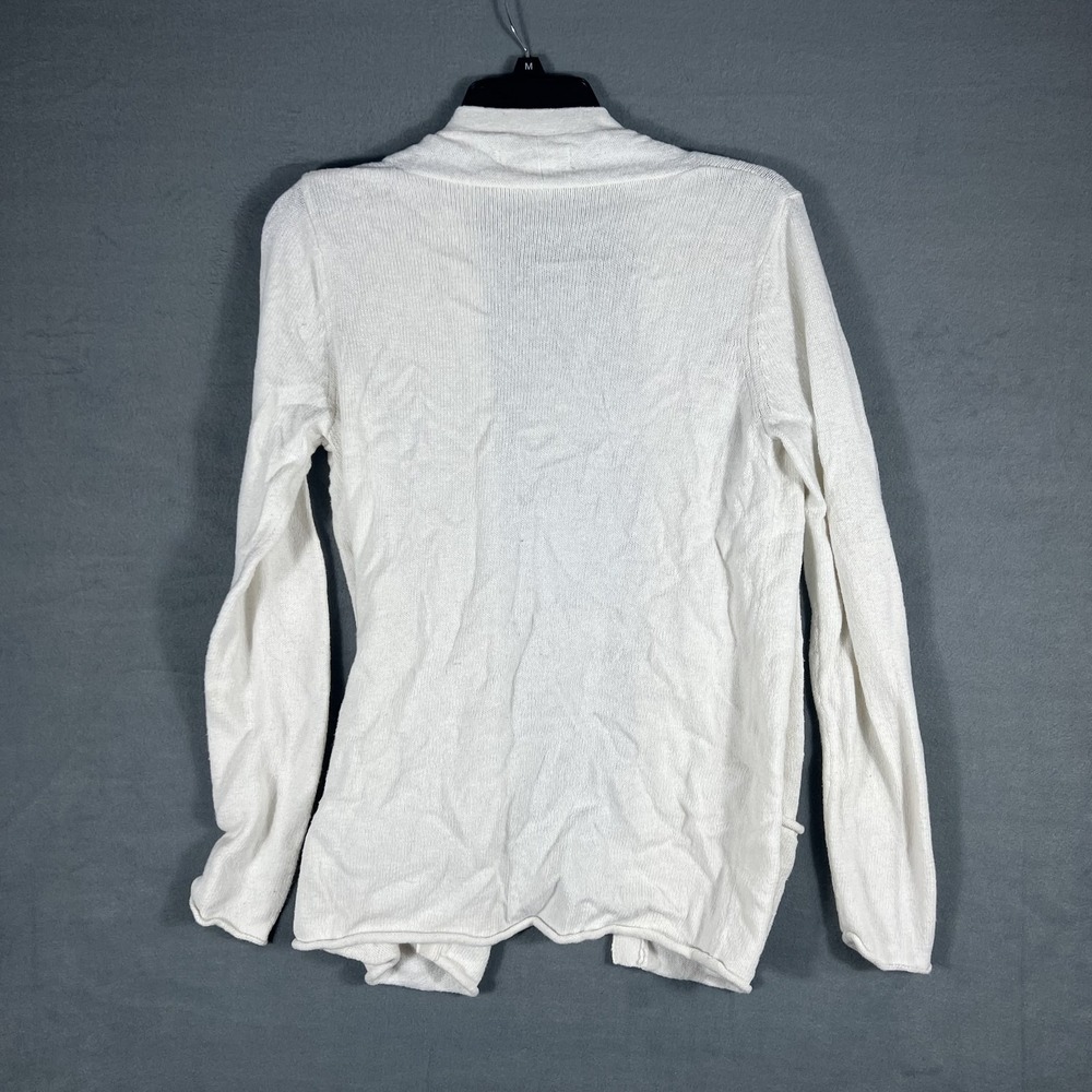 Old Navy Women's White Open Front Cardigan Sweater Size M Medium Pockets Knit - Picture 6 of 6